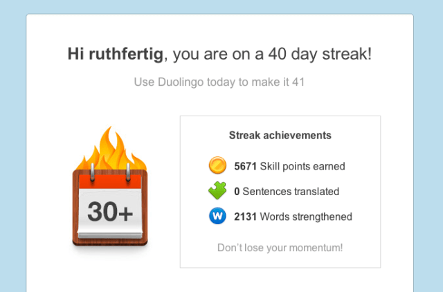 Duolingo encouragement