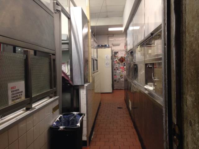 through the kitchen